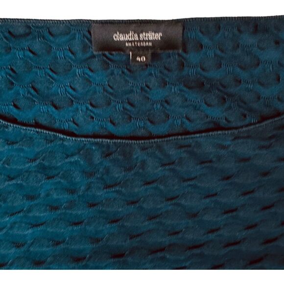 Claudia Strater Top EU 40 US 8 Long Sleeve Mermaid Scale Green Textured Blouse - Picture 5 of 10